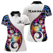 Load image into Gallery viewer, Custom Bowling Team Polo Shirts for Women - Personalized Abstract Bowling Jersey YYD0079