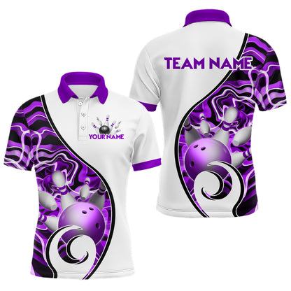 Custom Bowling Team Polo Shirts for Men - Personalized Abstract Bowling Jersey YYD0079