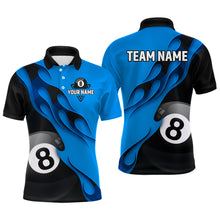 Load image into Gallery viewer, Flame Ball 8 Billiard Polo Shirts For Men Custom Name, Billiard Shirt Design YYD0075