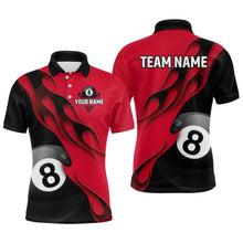 Load image into Gallery viewer, Flame Ball 8 Billiard Polo Shirts For Men Custom Name, Billiard Shirt Design YYD0075