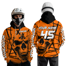 Load image into Gallery viewer, Skull Orange ATV Motocross Hoodie for Men Women Quad Shirt ATV Riding Hoodie MHATV24