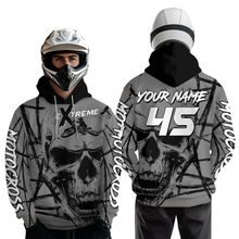 Load image into Gallery viewer, Grey Motocross Hoodie Custom for Men Women Dirt Bike Racing Hoodie Riding Shirt MH159