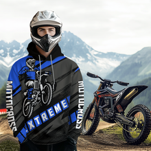 Load image into Gallery viewer, Personalized Blue Motocross Hoodie Dirt Bike Racing Hoodie for Adult Men Women MH155