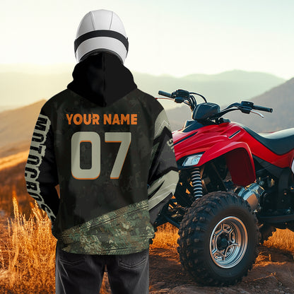 Camo Quad Bike Hoodie For Adult Atv Motocross Hooded Jersey Retro Off-Road Extreme Quad Shirt Vintage NHN005