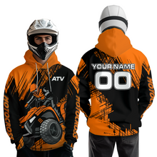 Load image into Gallery viewer, Orange Custom ATV Motocross Hoodie for Men Women Quad Shirt ATV Riding Hoodie MHATV22
