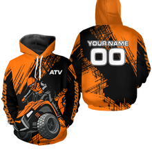 Load image into Gallery viewer, Orange Custom ATV Motocross Hoodie for Men Women Quad Shirt ATV Riding Hoodie MHATV22