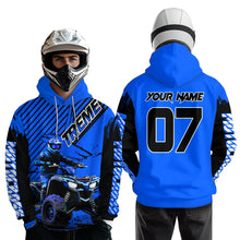 Load image into Gallery viewer, Custom Blue ATV Racing Hoodie UPF30+ Motocross Hoodie Men Women Extreme Riding Sweatshirt for Kids MHT200
