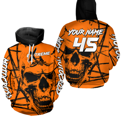 Orange Motocross Hoodie Custom for Men Women Dirt Bike Racing Hoodie Riding Shirt MH159