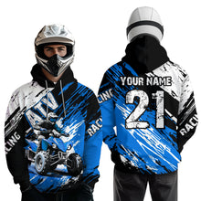 Load image into Gallery viewer, Blue Atv Motocross Hoodie Custom Off-Road Quad Bike Hoodies For Men Women Kid Youth NHN006