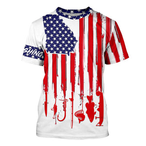 Georgia America flag UV protection performance fishing shirts A35