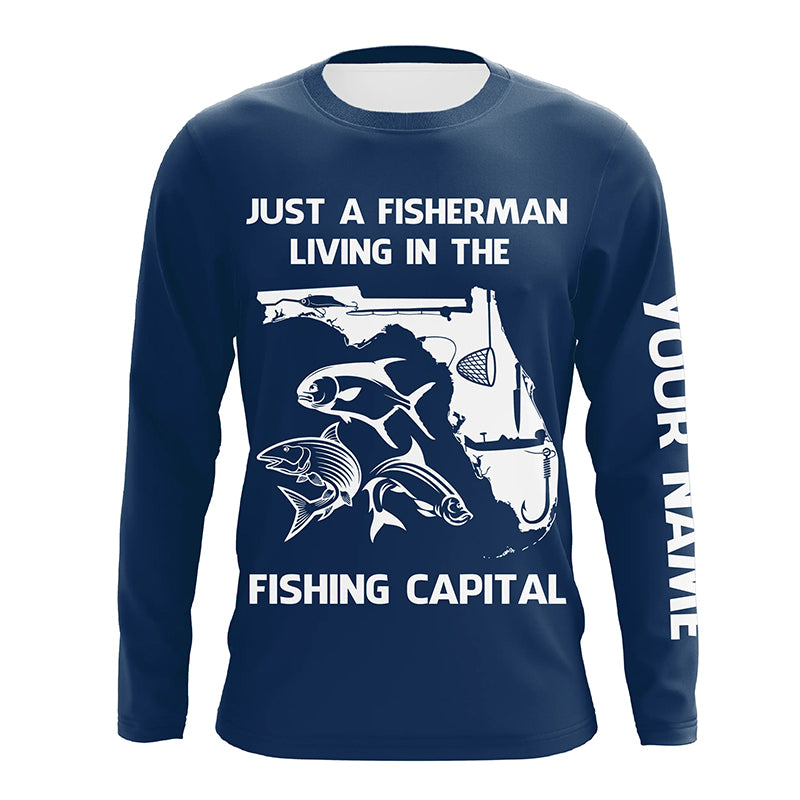Fisherman living in the Fishing Capital UV protection custom name fishing shirts A32
