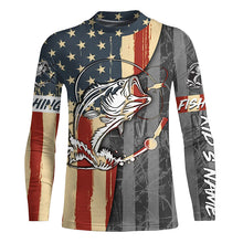 Load image into Gallery viewer, Bass fishing tattoo America Flag UV protection fishing shirt fishing jersey for fisherman A18