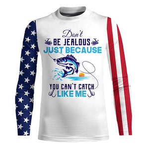 Don't be jealous American flag UV protection fishing jersey for fisherman A42
