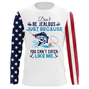 Don't be jealous American flag UV protection fishing jersey for fisherman A42