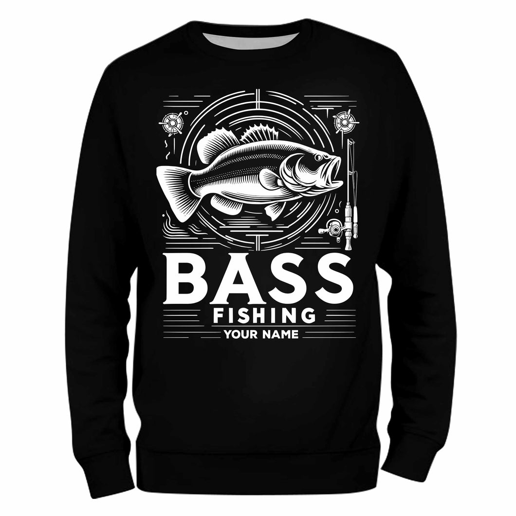 Sweatshirt - Bass fishing custom name personalized fishing shirt