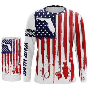 Florida America flag UV protection performance fishing shirts A33