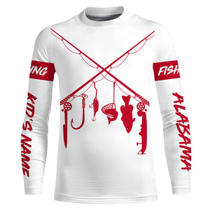 Personalized Alabama fishing rod flag UV protection custom name fishing shirt A70