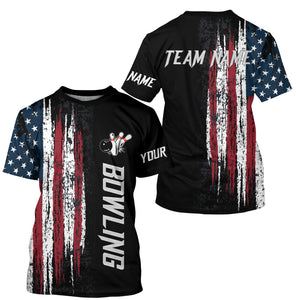 American flag bowling shirt for men custom bowling jersey for team Patriots bowlers shirt BL01