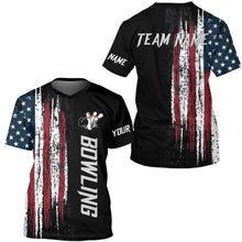 Load image into Gallery viewer, American flag bowling shirt for men and women custom bowling jersey for team Patriots bowlers shirt BL01