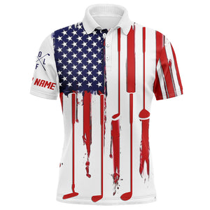 Personalized different types of golf clubs golf polos shirt for men and women American flag A40