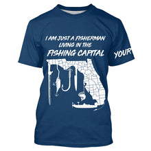 Load image into Gallery viewer, Just a fisherman living in the Fishing Capital UV protection performance fishing shirts A28