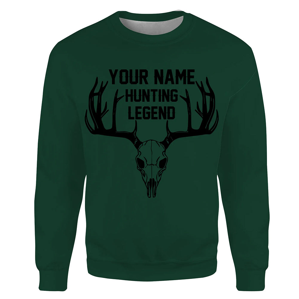 Deer Hunting Legend Personalized Custom Name Deer Skull Hunting Shirt For Hunters A46