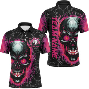 Personalized Skull Bowling Shirts For Men, Women And Kid, Flame Bowlers Jerseys IPHW5857