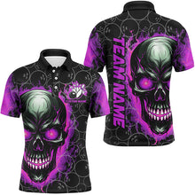 Load image into Gallery viewer, Personalized Skull Bowling Shirts For Men, Women And Kid, Flame Bowlers Jerseys IPHW5857