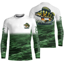 Load image into Gallery viewer, Perch Fishing Custom Long Sleeve Tournament Shirts, Performance Perch Fishing Jerseys | Green IPHW6302