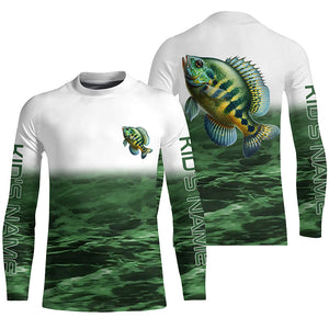 Bluegill Fishing Custom Long Sleeve Tournament Shirts, Performance Bluegill Fishing Jerseys | Green IPHW6303