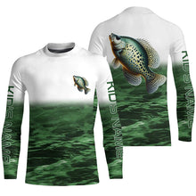 Load image into Gallery viewer, Crappie Fishing Custom Long Sleeve Tournament Shirts, Performance Crappie Fishing Jerseys | Green IPHW6304