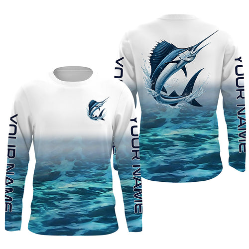 Sailfish Fishing Custom Long Sleeve Performance Fishing Shirts, Sailfish Saltwater Fishing Shirt IPHW6324