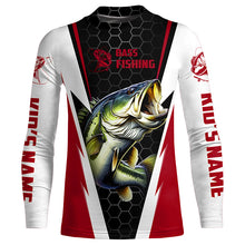 Load image into Gallery viewer, Custom Largemouth Bass Fishing Jerseys, Bass Tournament Long Sleeve Fishing Shirts | Firebrick Red IPHW3798