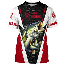 Load image into Gallery viewer, Custom Largemouth Bass Fishing Jerseys, Bass Tournament Long Sleeve Fishing Shirts | Firebrick Red IPHW3798