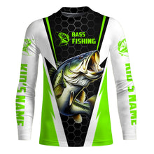 Load image into Gallery viewer, Custom Largemouth Bass Fishing Jerseys, Bass Tournament Long Sleeve Fishing Shirts | Green IPHW3800