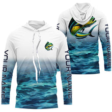 Load image into Gallery viewer, Mahi Mahi Fishing Custom Long Sleeve Performance Fishing Shirts, Mahimahi Saltwater Fishing Shirt IPHW6355