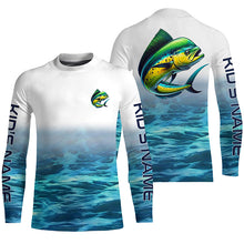 Load image into Gallery viewer, Mahi Mahi Fishing Custom Long Sleeve Performance Fishing Shirts, Mahimahi Saltwater Fishing Shirt IPHW6355