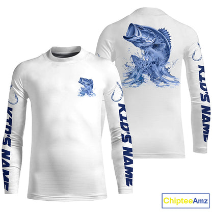 Personalized Largemouth Bass Long Sleeve Performance Fishing Shirts, Bass Fishing Jersey IPHW6407