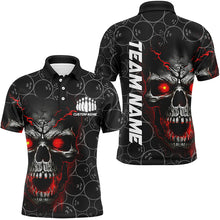 Load image into Gallery viewer, Custom Red Skull Bowling Polo Shirts For Men, Bowling Pattern Bowling Team Jerseys IPHW5234