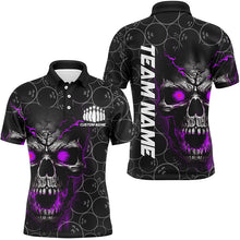 Load image into Gallery viewer, Custom Purple Skull Bowling Polo Shirts For Men, Bowling Pattern Bowling Team Jerseys IPHW5237