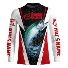 Load image into Gallery viewer, Custom Chinook King Salmon Fishing Jerseys, Salmon Long Sleeve Tournament Fishing Shirts | Red IPHW6064