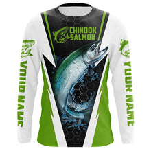 Load image into Gallery viewer, Custom Chinook King Salmon Fishing Jerseys, Salmon Long Sleeve Tournament Fishing Shirts | Green IPHW6065