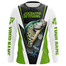 Load image into Gallery viewer, Crappie Fishing Jerseys, Crappie Custom Long Sleeve Performance Fishing Shirts | Green IPHW6073