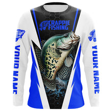 Load image into Gallery viewer, Crappie Fishing Jerseys, Crappie Custom Long Sleeve Performance Fishing Shirts | Blue IPHW6074