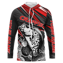 Load image into Gallery viewer, Personalized Crappie Fishing Jerseys, Crappie Long Sleeve Tournament Fishing Shirts | Red IPHW6075