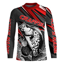 Load image into Gallery viewer, Personalized Crappie Fishing Jerseys, Crappie Long Sleeve Tournament Fishing Shirts | Red IPHW6075