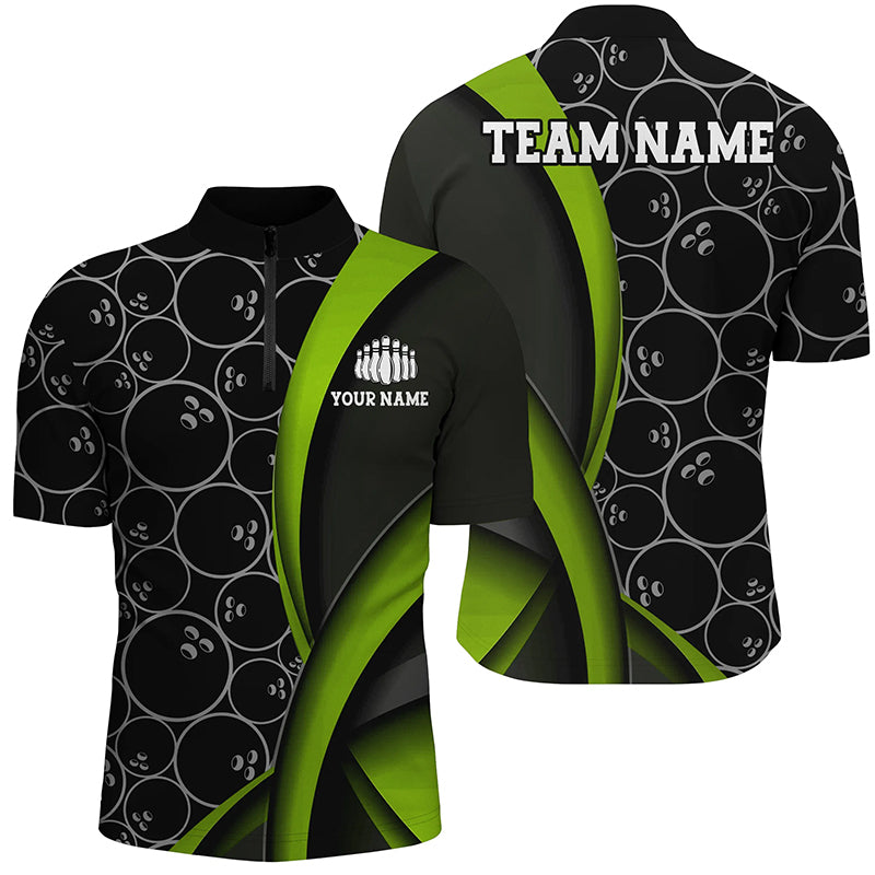 Custom Green Bowling Team Shirts For Men And Women, Bowling Ball Tournament Jerseys IPHW6498