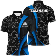 Load image into Gallery viewer, Custom Blue Bowling Team Shirts For Men And Women, Bowling Ball Tournament Jerseys IPHW6499