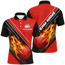 Load image into Gallery viewer, Red Flame Bowling Ball Custom Bowling Shirts For Men And Women, Bowling Team Jerseys IPHW6172