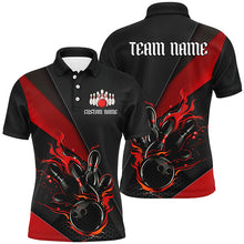 Load image into Gallery viewer, Multi Colors And Styles Custom Name Fire Flame Bowling Team Shirts For Men, Women And Kids IPHW6185